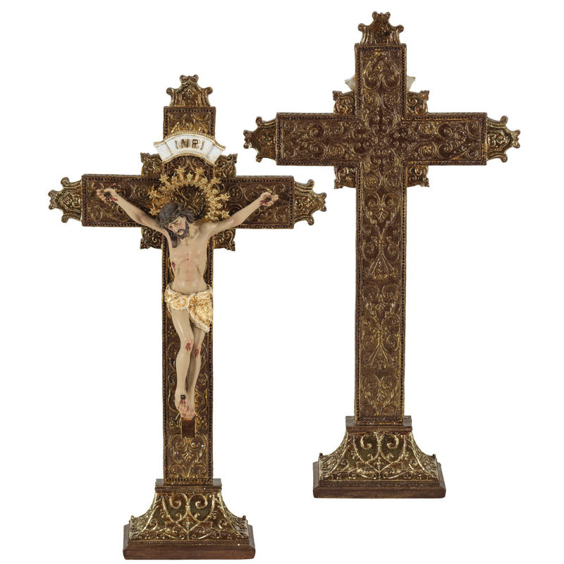 Winston Porter Box Cross Tabletop Crucifix Sculpture & Reviews Wayfair